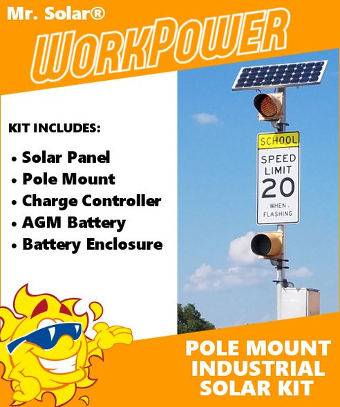 Mr. Solar® WorkPower 50-Watt Pole-Mount Solar Power Kit