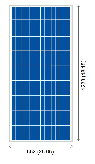 BSP140-12 140 Watt, 12 Volt Solar Panel Module Diagram