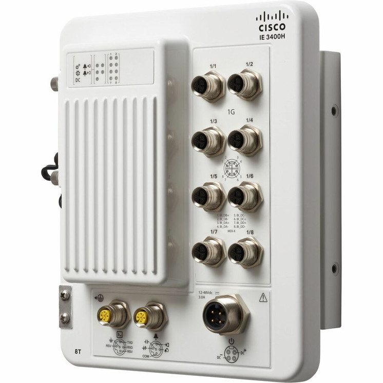 Cisco (IE-3400H-8T-A) Catalyst IE3400 Heavy Duty w/ 8 GE M12 interfaces, IP67, Network Advantage
