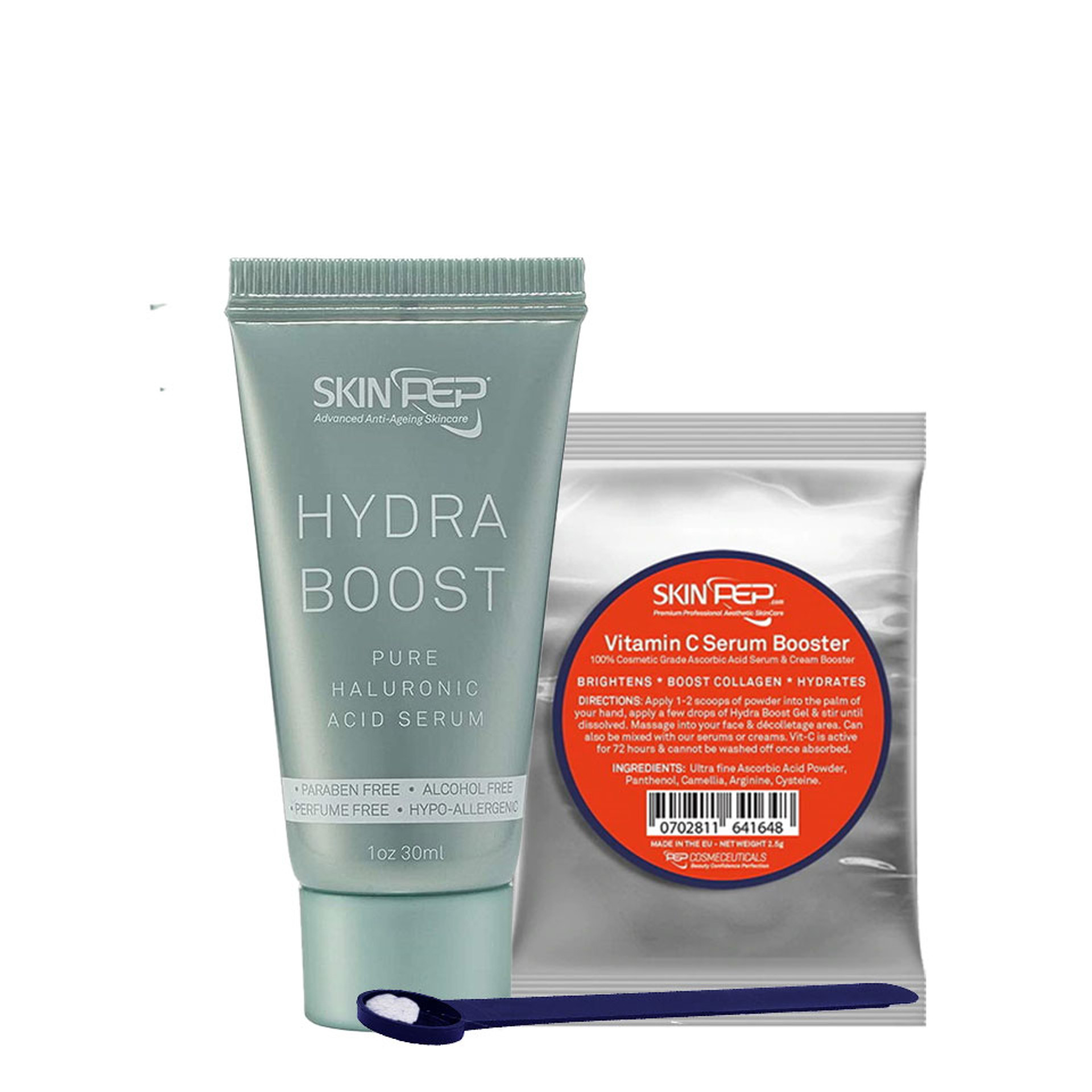 Vitamin C Serum Booster Powder + Hyaluronic Acid Serum - www.SkinPep.com