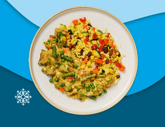 Thaise curry met rijst en groentemix