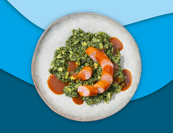 Rookworst met stamppot boerenkool