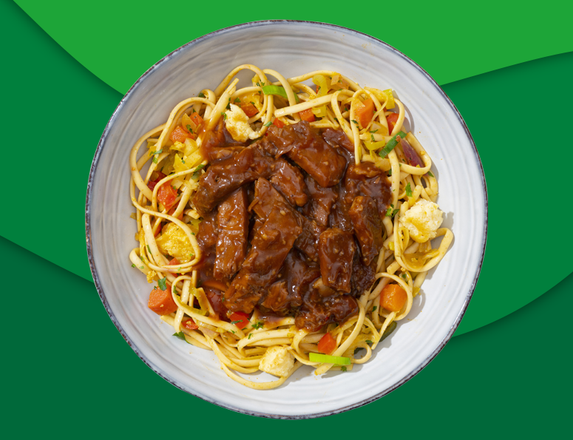 Babi ketjap met bami