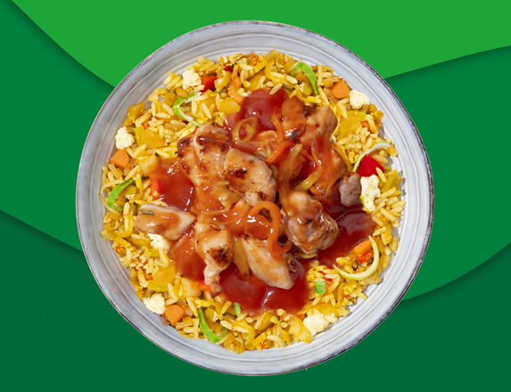 Nasi met ajam pangang zoutarm