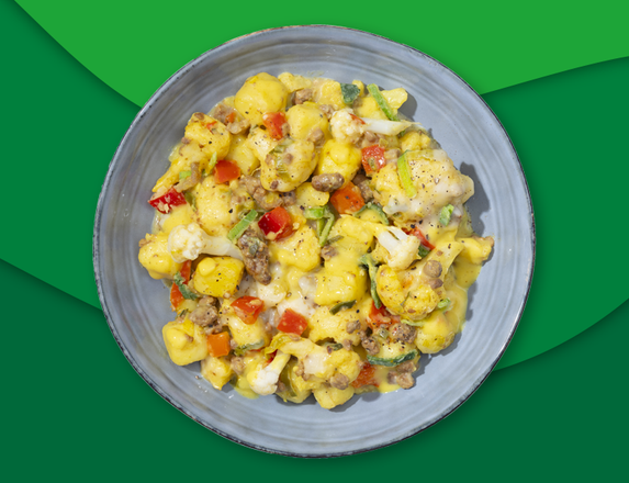 Gehaktschotel met kerrie, bloemkool en aardappel