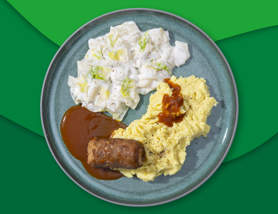 Rundervink met jus, puree en witlof à la crème