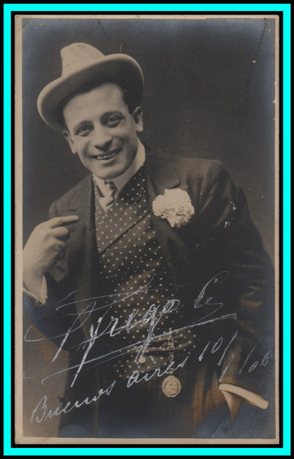 LEOPOLDO FREGOLI - Italian Actor & Impersonator - Original Vintage Handsigned Postcard 1906 LEOPOLDO FREGOLI - Italian Actor & Impersonator - Original Vintage Handsigned Postcard 1906