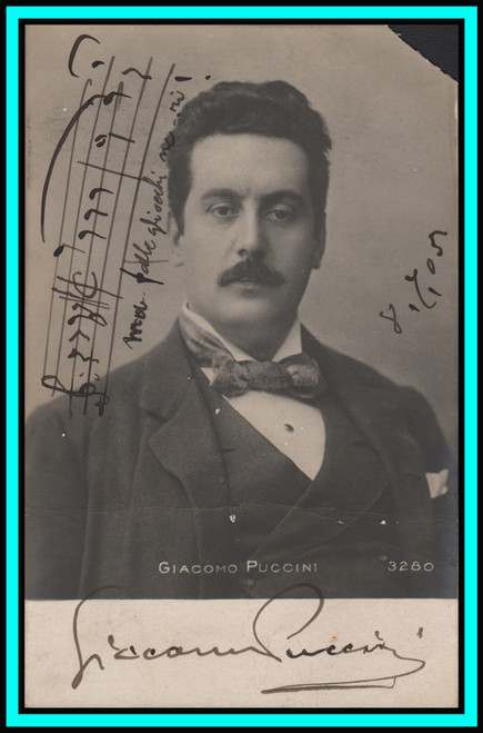 GIACOMO PUCCINI - Italian Composer - Original Vintage HANDSIGEND Postcard - 1905