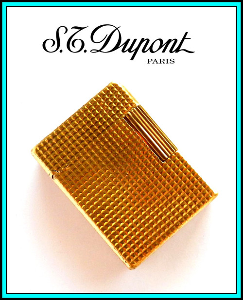 S.T. DUPONT Line 1 SMALL  GOLD Plated Lighter / Briquet / Feuerzeug - SERVICED