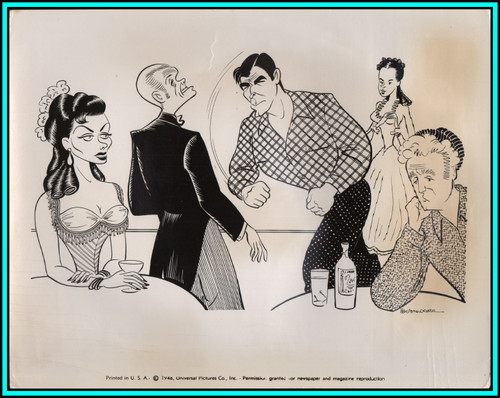 YVONNE DE CARLO & DAN DURYEA in "River Lady" - Original Vintage ARTWORK 1948