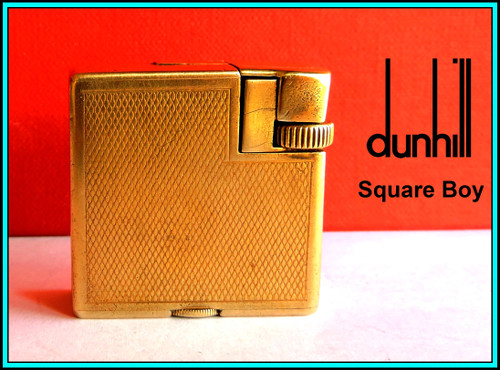 Vintage 1938 DUNHILL Squareboy Mini Petrol Gold Plated LIGHTER - WORKING