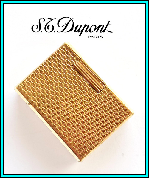 S.T. DUPONT Line 1 SMALL - ROSE GOLD Plated Lighter / Briquet - SERVICED