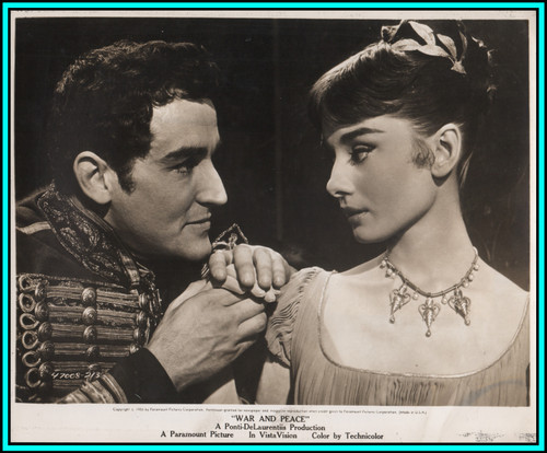 AUDREY HEPBURN & VITTORIO GASSMAN in "Tolstoy's War and Peace" - Orig. Photo 1955