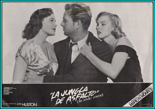 MARILYN MONROE & STERLING HAYDEN in "The Asphalt Jungle" - Original B/W Lobby Card 1961