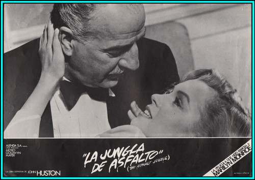 MARILYN MONROE & LOUIS CALHERN in "The Asphalt Jungle" - Original B/W Lobby Card 1961