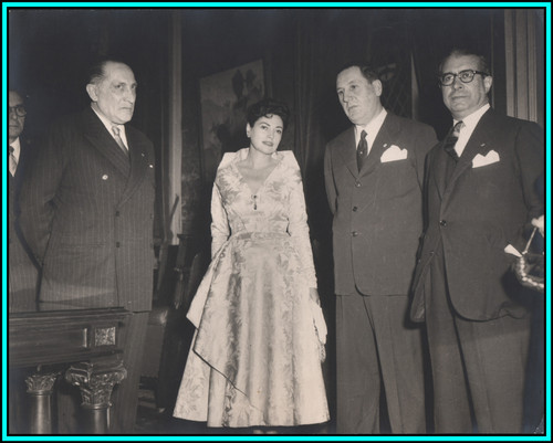 JUAN DOMINGO PERON & ALBERTO TEISAIRE - Original Vintage Photograph 1954