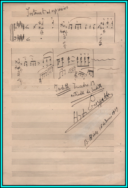 ARTURO LUZZATTI - Italian Pianist & Composer - Original AMQS of Ballet "Judith" 1929