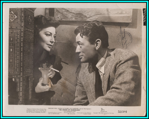 AVA GARDNER & GREGORY PECK in "The Snows of Kilimanjaro" - Original Photo 1952