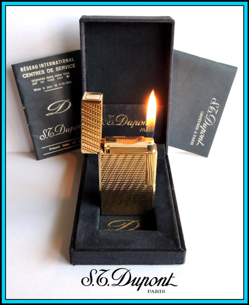 S.T. Dupont Large Line 1 Rose Gold Plated Lighter - with BOX - JUST SERVICED
