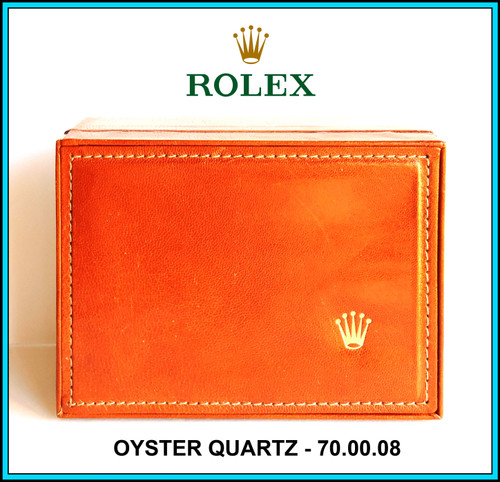Original ROLEX Quartz Watch Box Case 70.00.08 Tan Brown leather. No outer box