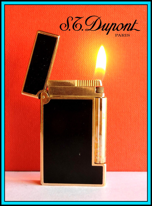 ST DUPONT Lighter Line D "Lady" - Rose Gold & Black Chinese lacquer - SERVICED
