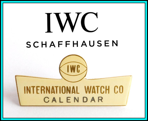 IWC - RARE VINTAGE 1960's IWC Enameled WINDOW SHOP DISPLAY SIGN: "Calendar"