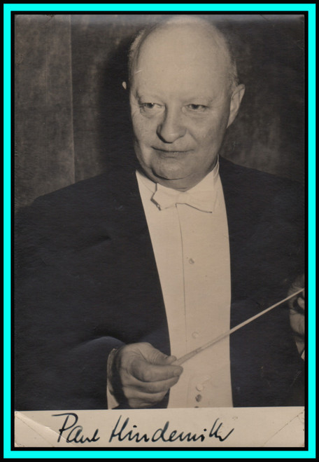 PAUL HINDEMITH - German Composer - Original Vintage Handsigned PORTRAIT 1954