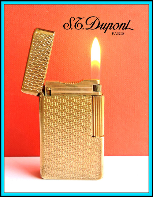 S.T. DUPONT Line 1 LARGE Rose Gold Plated Lighter / Briquet - JUST SERVICED