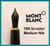 MONTBLANC Solitaire SILVER STERLING Fountain Pen MEDIUM 18K Gold NIB - Cartridge