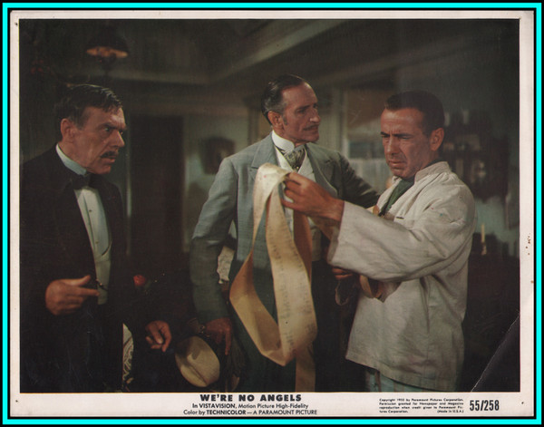 BASIL RATHBONE & HUMPREY BOGART in "We're No Angels" - Original Vintage Photo 1955