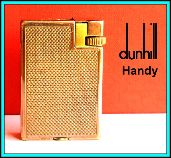 Original Vintage DUNHILL "HANDY" Petrol Lighter, Gold Plated Swiss Made SERVICED