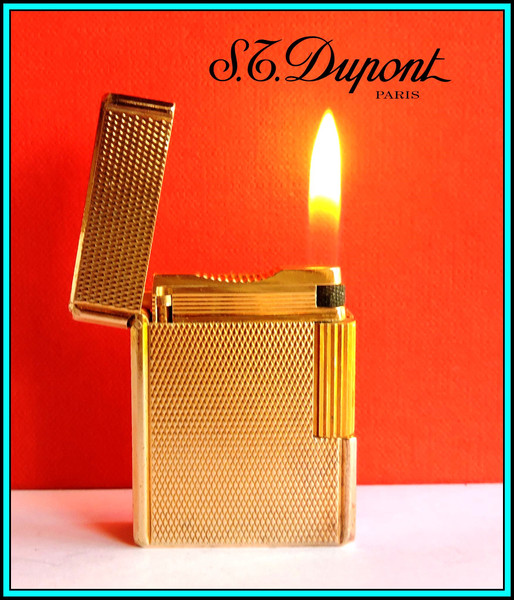 S.T. DUPONT Line 1 SMALL - ROSE GOLD Plated Lighter / Briquet - SERVICED