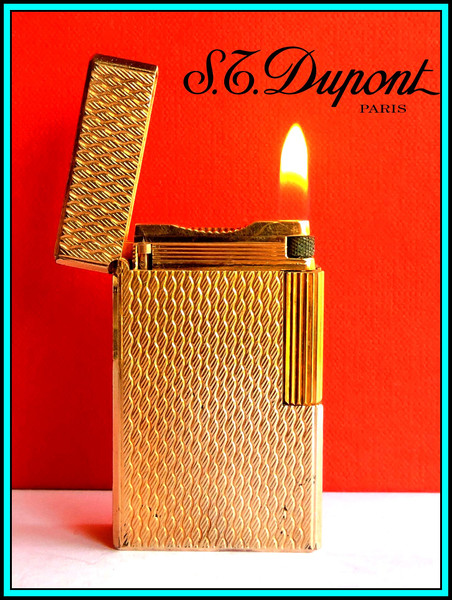 S.T. DUPONT Line 1 LARGE Rose Gold Plated Lighter / Briquet - JUST SERVICED