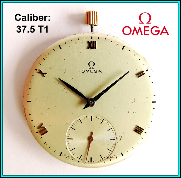 OMEGA Open Face Pocket Watch Movement - Cal. 37.5 T1 - Working