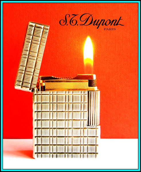 S.T. DUPONT Line 1 SMALL Silver Lighter / Briquet / Feuerzeug JUST SERVICED