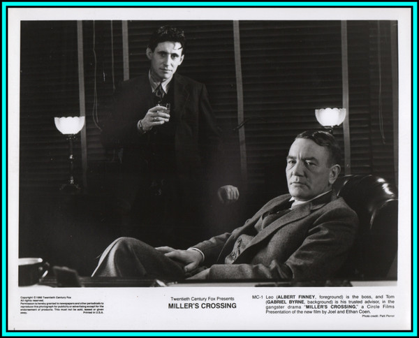 GABRIEL BYRNE & ALBERT FINNEY in "Miller's Crossing" - Original Vintage Photo 1990