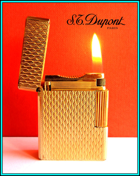 S.T. DUPONT Line 1 SMALL - ROSE GOLD Plated Lighter / Briquet - SERVICED
