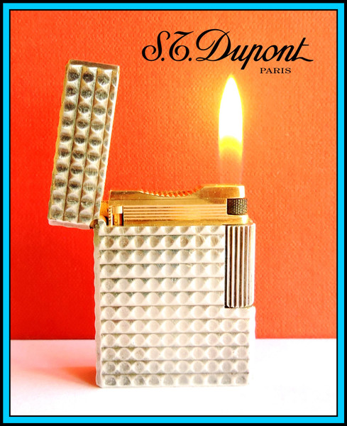 S.T. DUPONT Line 1 SMALL Silver Lighter / Briquet / Feuerzeug JUST SERVICED