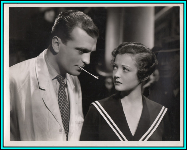 SYLVIA SIDNEY & JOHN LODER in "Hitchcock's Sabotage" - Original Vintage Photo 1936