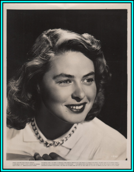 INGRID BERGMAN - Swedish Actress - Original Vintage Warner Bros. PORTRAIT 1946