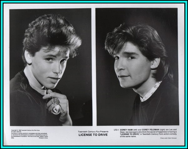 COREY HAIM & COREY FELDMAN in "License To Drive" - Original Vintage Photo 1988