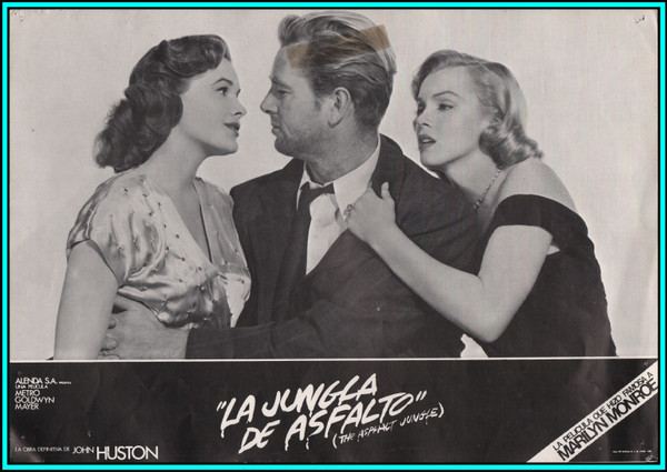 MARILYN MONROE & STERLING HAYDEN in "The Asphalt Jungle" - Original B/W Lobby Card 1961