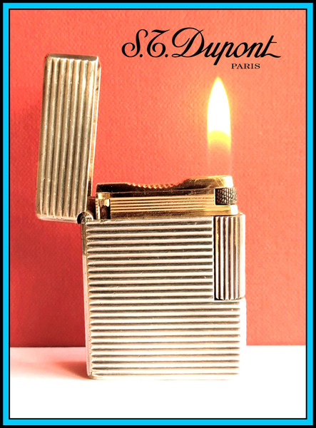S.T. DUPONT Line 1 SMALL Silver Lighter / Briquet / Feuerzeug JUST SERVICED
