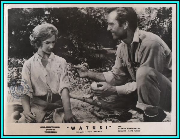 TAINA ELG & GEORGE MONTGOMERY in "Watusi" - Original Vintage Photo 1959