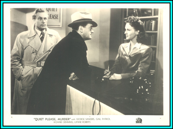 LYNNE ROBERTS & GEORGE SANDERS in "Quiet Please: Murder" - Original Vintage Photo 1942