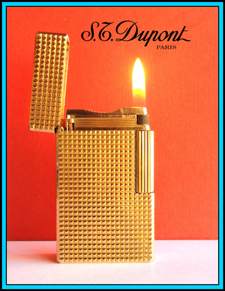 S.T. DUPONT Line 1 LARGE Yellow Gold Plated Lighter / Briquet - JUST SERVICED