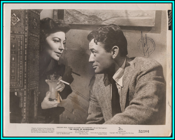 AVA GARDNER & GREGORY PECK in "The Snows of Kilimanjaro" - Original Photo 1952