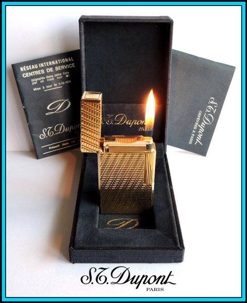 S.T. Dupont Large Line 1 Rose Gold Plated Lighter - with BOX - JUST SERVICED