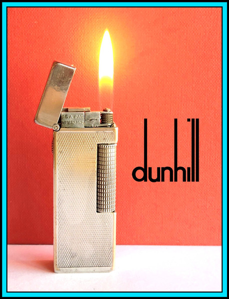 DUNHILL Rollagas Silver Plated LIGHTER / Briquet / Feuerzeug - JUST SERVICED