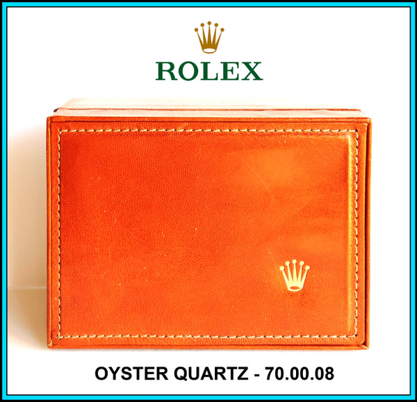 Original ROLEX Quartz Watch Box Case 70.00.08 Tan Brown leather. No outer box